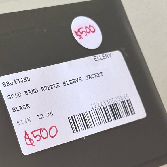 NWT Ellery Gold Band Ruffle Sleeve Jacket - Picture 11 of 11